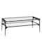 42" Black Two Tier Glass and Metal Coffee Table